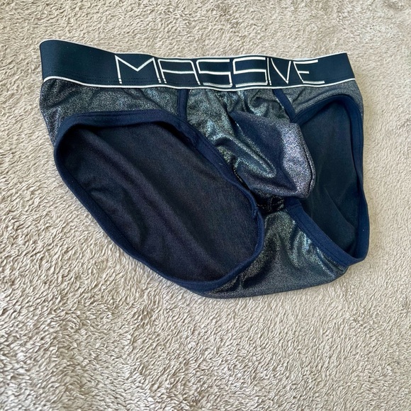 Andrew Christian Black and Silver Massive Briefs - Picture 3 of 6